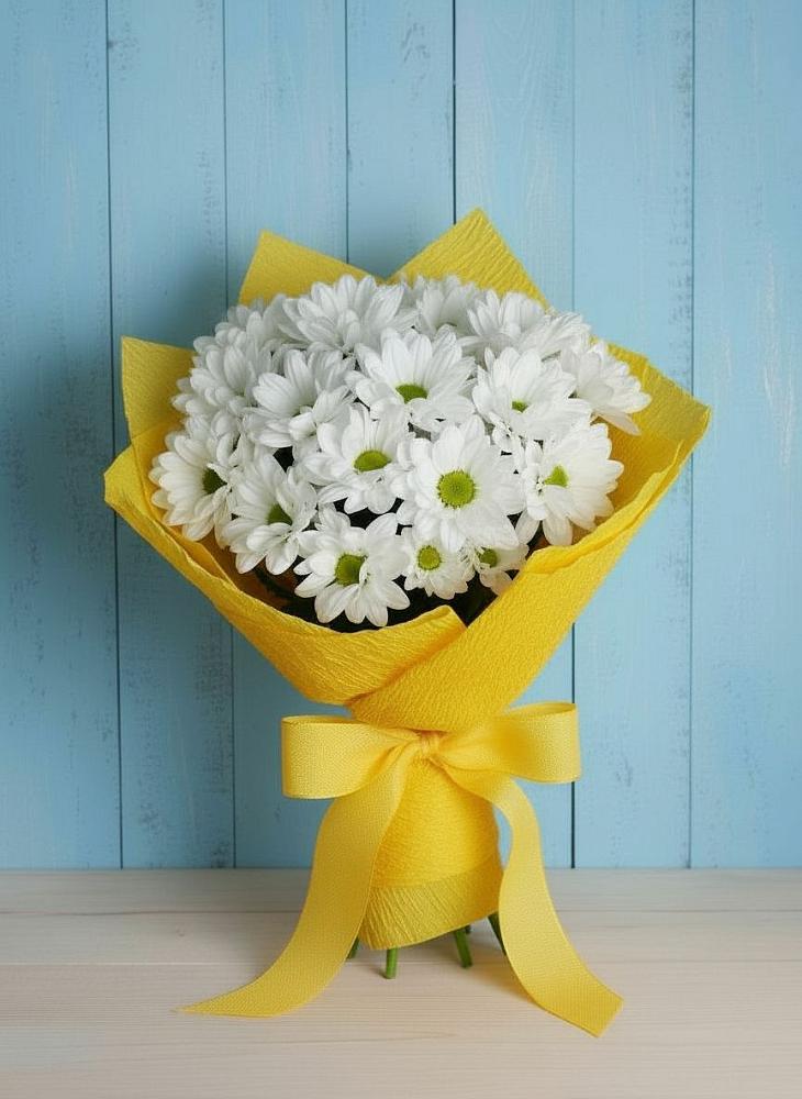 Букет Застенчивые лепестки в Алабино Букет цветов из: Хризантемы в Алабино