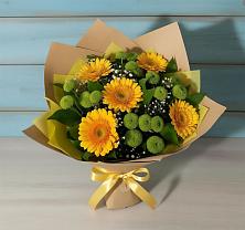 Букет цветов из:  Герберы и Хризантемы в Алабино