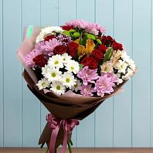 Букет цветов из:  Розы, Хризантемы и Альстромерии #REPLACE_PRED# Алабино