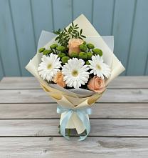 Букет цветов из:  Герберы, Розы и Хризантемы в Алабино